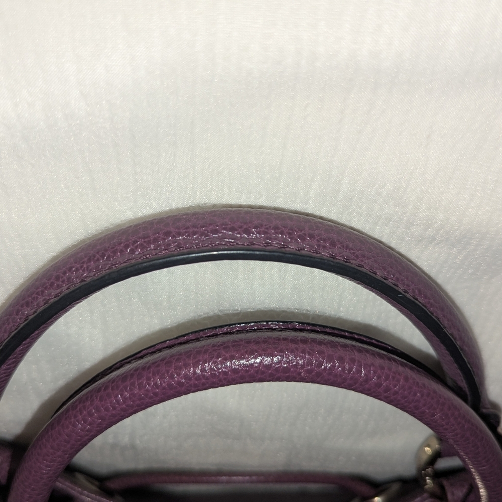 MCM Two-Way Leather Drawstring Bucket Bag Purple COA VGUC - Picture 8 of 14